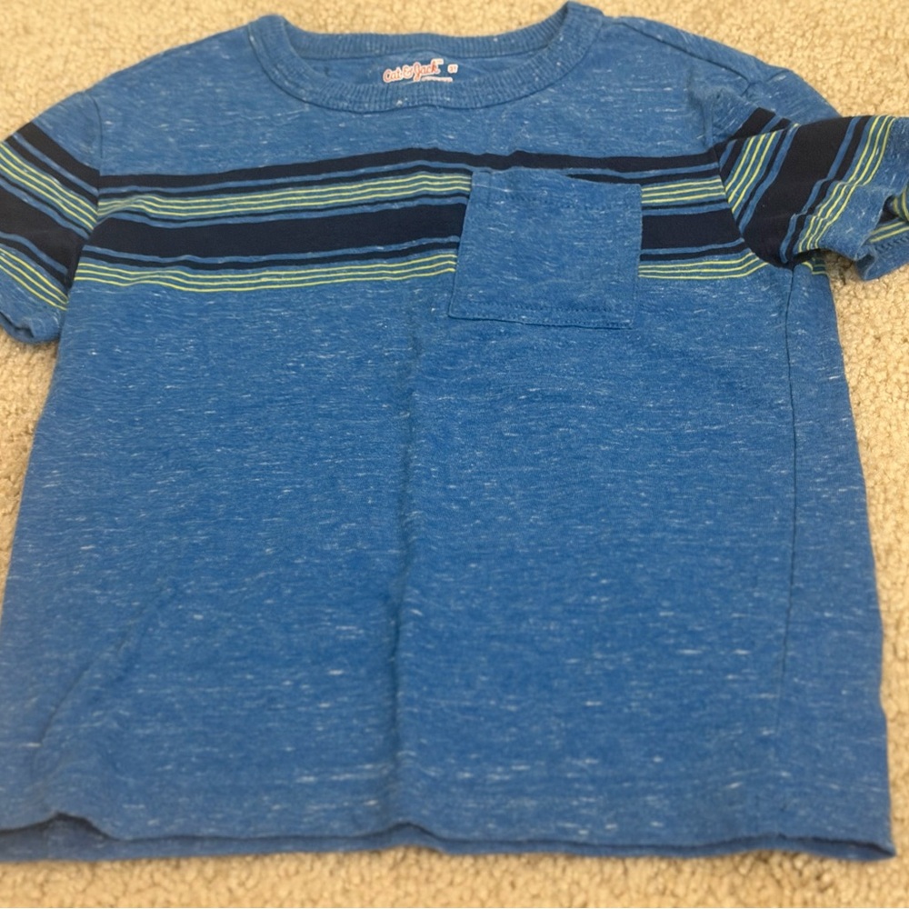 Cat & Jack Blue Kids Tee with Stripes